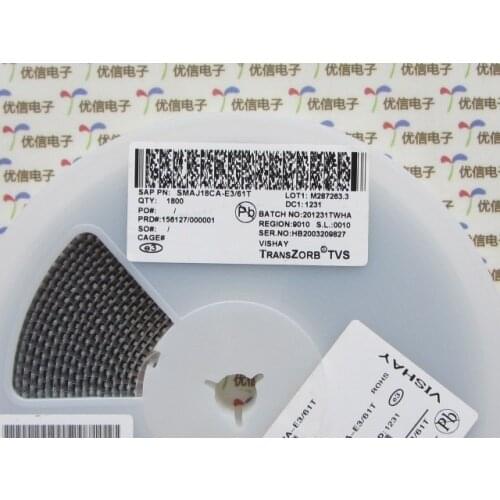 Brand new 30pcs High quality NEW SMD TVS SMAJ18CA-E3/61 400W 18V