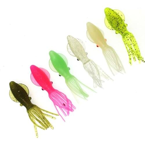 New Luminous Soft Squid Bait 30Pcs Noctilucent Octopus Lures 8.5cm 6.5g Saltwater Skirt Swimbait Cutterfish Inkfish
