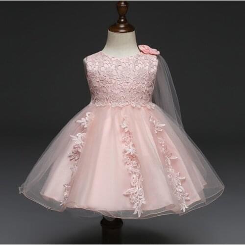 Baby Girl Clothes Pink Dress Dress Birthday Party Dress Princess Lace vetement enfant fille Vestidos de Bebe Recien Nacido 0-2Y