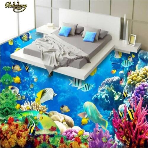 Beibehang Custom photo wallpaper floor painted floor affixed to the submarine world coral sea 3D floor papel de parede