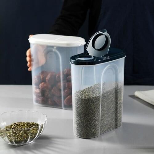 2.5L Transparent Kitchen Storage Containers Beans Grain Cereal Sorting Storage Container Rice Box Sealed Box Organizer