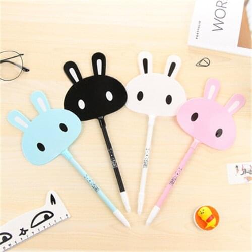 DL Cute rabbit fan pen stationery black pen Stationery office supplies for students