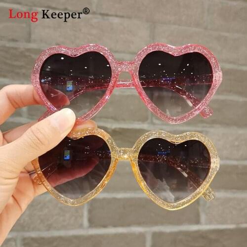 Cute Heart Kids Sunglasses Children Sun Glasses Girls Baby Love Shape Shades Goggles Eyewear Boys Girl Pink Shiny Oculos De Sol