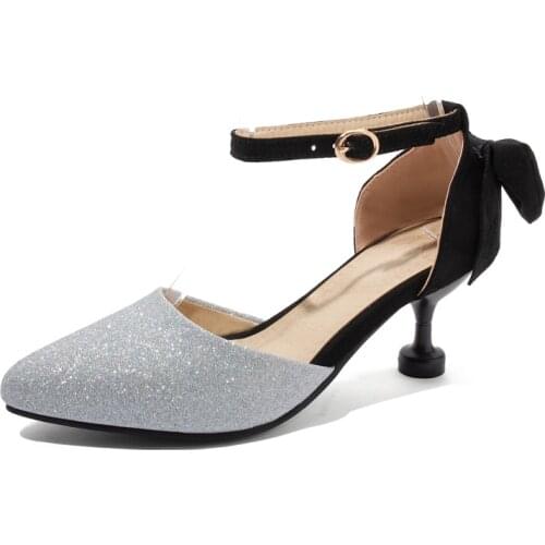 Big Size Pointed bow decorative stiletto shoes ladies high heels women shoes woman pumps