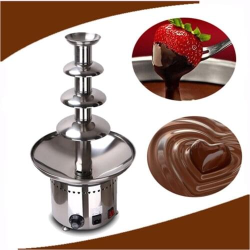High quality Stainless Steel 4 Tiers mini home chocolate fondue fountain Machine Chocolate Tree for Wedding Children Birthday ZF