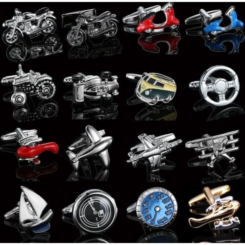 French shirt Cufflinks Aircraft sailboat motorcycle racing car Design cuff buttons Mens business jewelry accessories wholesale