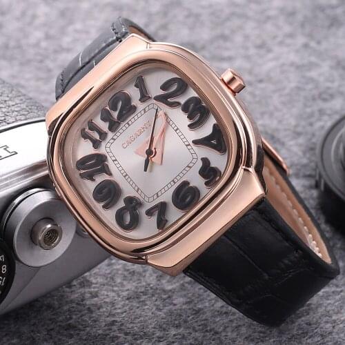 Cagarny Designer Quartz Watch Women Vintage Leather Bracelet Ladies Wrist Watches Luxury Brand Relogio Feminino Clock Woman Gift