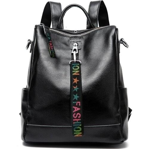 2020 Women 100% Genuine Leather Backpacks Teenage Girls Female Designer School Shoulder Bag Bagpack Womens Laptop Bags mochila