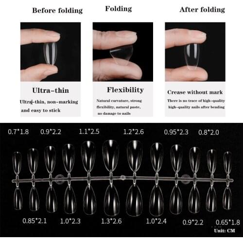 1 Box of Fake Nail Stickers Ultra-thin Transparent Water Droplets Square Trapezoid Practice Nails Art Work Display Special Tools