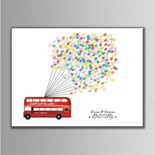 1Pcs Creative DIY Fingerprint Tree Signature Canvas Print Wedding Car For Wedding/Birthday/Baby Shower Party Decoration Supply