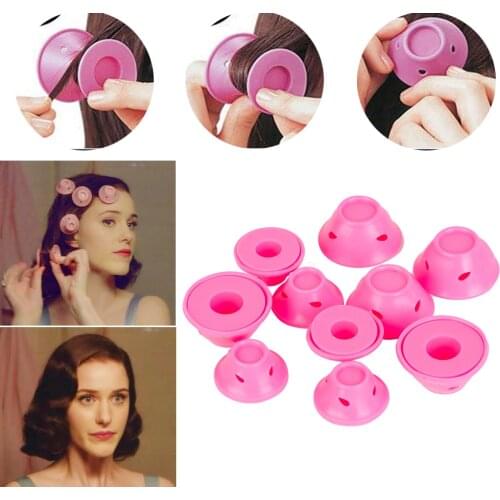 10pcs / set magic hair care rollers for sleep without heat soft rubber silicone hair curler DIY hair styling tool