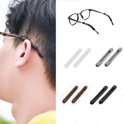 10Pcs Anti-slip Glasses Slip Sleeve Soft Silicone Eyeglass Strap Retainer Holder Sunglasses Ear Hook Legs Slip White Black Eye