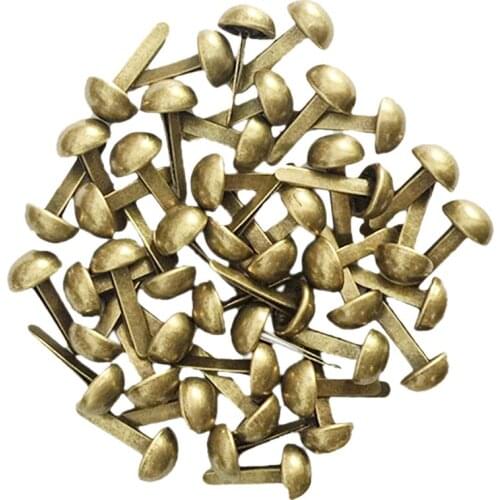 100pcs Punk Rivet Metal Studs Spots Spike Round Screw Craft DIY Decor Bronze