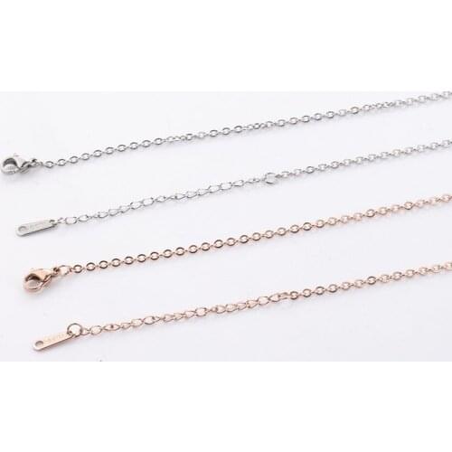 5pcs 316L Stainless Steel 2mm Width 45+5cm Adjustable Rolo Link Necklace Chain for Women Men DIY Pendant Jewelry Making Crafts