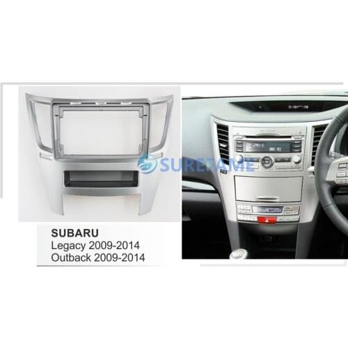 9 inch Car Fascia Radio Panel for Subaru Legacy, Outback 2009-2014 (Right Wheel) Dash Kit Facia Console Bezel Adapter Plate Trim