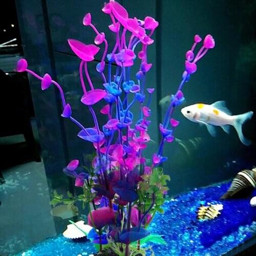 Aquarium Butterfly Flower Plant Decoration Artificial Fish Tank Purple Green Red Water Plants Ornament Grass Decor Lanscaping