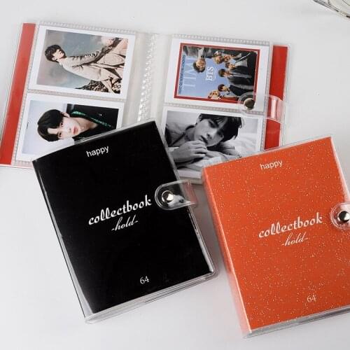 64 Capacity Card Holder Photo Album Lovely Heart Button PVC Sheets Picture Case Scrapbook DIY Craft instax mini album