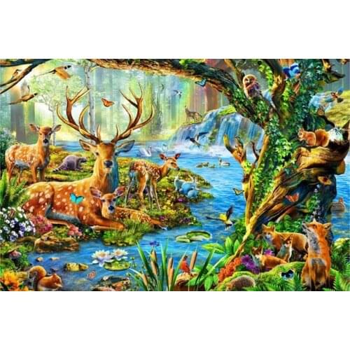 New 5D DIY Full Square/Round Diamond Painting Forest landscape Deer Diamond Embroidered Cross Stitch Rhinestone Home Decor Gifts