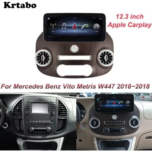 Android Multimedia Player For Mercedes Benz Vito Metris W447 2016~2018 12.3 inch Screen 9.0 system Car radio Apple Carplay