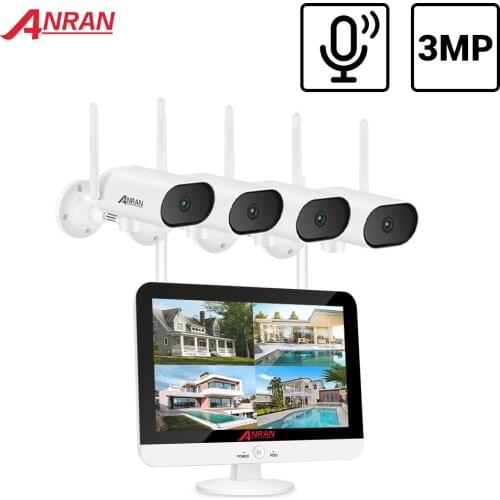 ANRAN PTZ 3MP Video Surveillance Camera System 1296P CCTV System Waterproof Outdoor Camera APP Control Rotate CCTV Cameras NVR