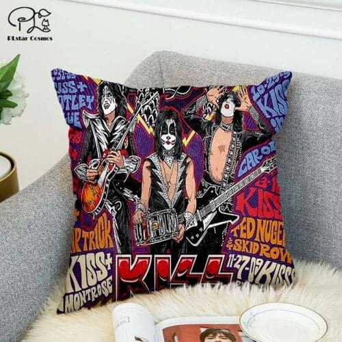 KISS 3D printed Pillow Case Polyester Decorative Pillowcases Throw Pillow Cover Double-sided printing Home Decoration style-2