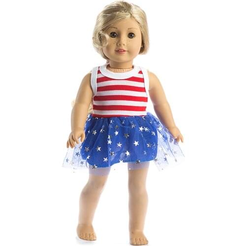 D&B doll clothes beautiful summer dress suit golden vest doll accessories suitable for 43 CM 18 inch dolls girls