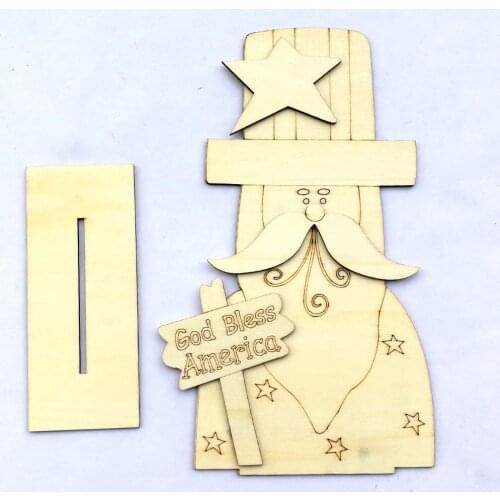 Independence Day Gnome Wooden Ornaments Patriotic Gnome Wooden Hanging Ornaments 4th of July Gnome Wooden Slice