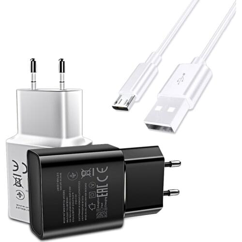 Travel USB Charger+Micro USB Charging Cable For Samsung Galaxy A6 Plus J3 J4 J6 J7 J8 2018 J1 J2 J5 Pro 2016 2017 Charger