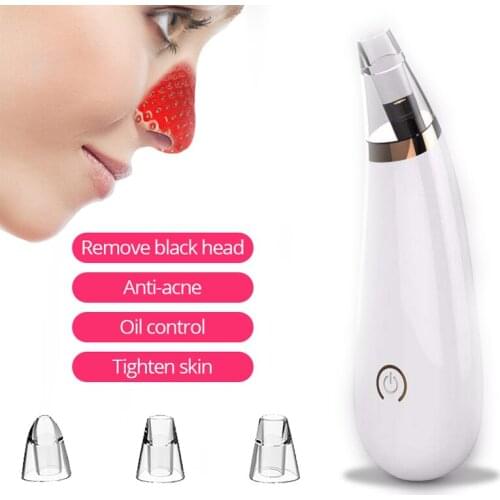 Electric Vacuum Black Head Remover Lighten Fine Wrinkles Oil Control 3 Vacuum Suction Heads Multifunctional Face Cleaning Device