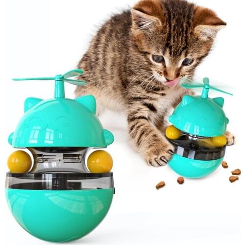 Fun Tumbler Cat Turntable Toy Slow Food Entertainment Toys The Attention Of The Cat Adjustable Leaking Ball Teasing Cat Stick
