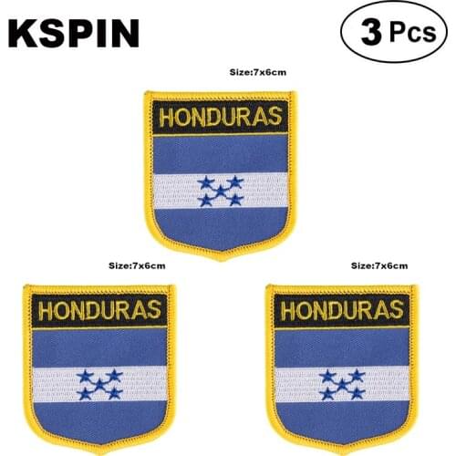Honduras Shiled Shape flag patches national flag patches for Cothing DIY Decoration