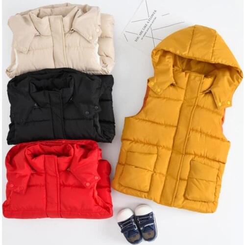 ZWF394 Warm Winter Girls Cotton Vest Autumn Kids Boys Sleeveless Jacket 2-8 Years Child Baby Girls Coat Baby Boy Clothes