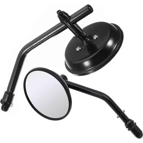 Hsanzeo Motorcycle Classic Retro Round Rearview Mirror For Harley Sportster Softail Road