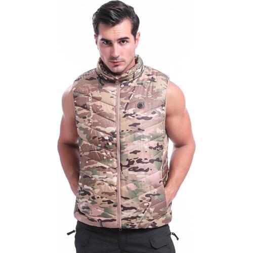 2021 New Man Sleeveless Parka Thermal Material with Usb Charging Military Tactical Warming Parka Vest Camouflage Heating