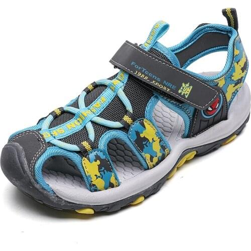 2021 Summer Children Shoes Fashion Kids Sandals for Boy Hook-And-Loop Cut-Outs Summer Beach Sandals Shoes