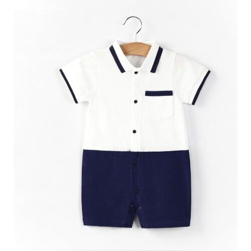 Summer clothes male baby gentleman ha clothes 0-1 years old 100 days full moon dress one-piece clothes for one-year-old baby