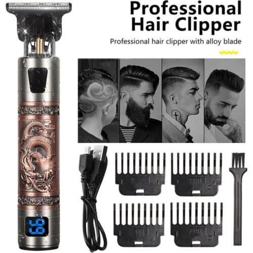 USB Rechargeable Hair Trimmer T-Outliner LCD Hair Cuter Hair Cutting Machine Barber Cordless Shaver Beard Electric Hair Clipper
