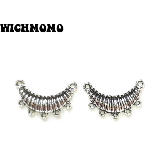 Fashion 10pcs 16*25mm Zinc Alloy Crescent Moon Earring Necklace Connectors DIY Jewelry Accessories