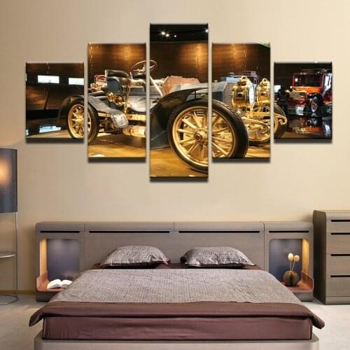 Modular Poster HD Printed Canvas Painting Frame For Living Room Wall Art 5 Pieces Hot Rod Luxury Vintage Car Pictures Home Decor