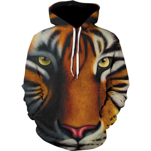 Tiger face Men Hoodies 3D Print Animal hoodies mans ans womens Leopard Domineering Pullovers Cool hoodie Casual Sweatshirt