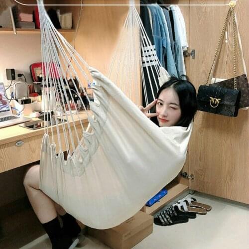 NewHome Hammock Anti-Rollover Single Swing Chair Dormitory Canvas Hammock Student Outdoor Hiking Camping Portable Hanging Chair