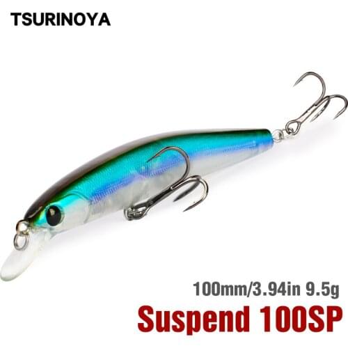 TSURINOYA NEW Fishing Lure DW70 Suspending Minnow Jerkbait 100SP 100mm 9.5g Pike Bass Lure Hard Bait Wobbler Crankbait Pesca Isc