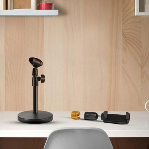 Adjusting Microphone Stand Desktop Upgraded Adjustable Singing Mic Stand Base Micro For Podcasts Table Clip Holder Mic With