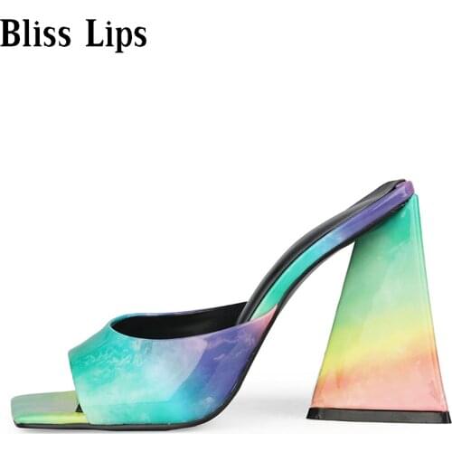 Sexy High Heels Sandals Outsidoor Women Slides Open Toe Thick-Soled Ladies Slippers Party Mules Shoes Women Sandalia Size 34-45