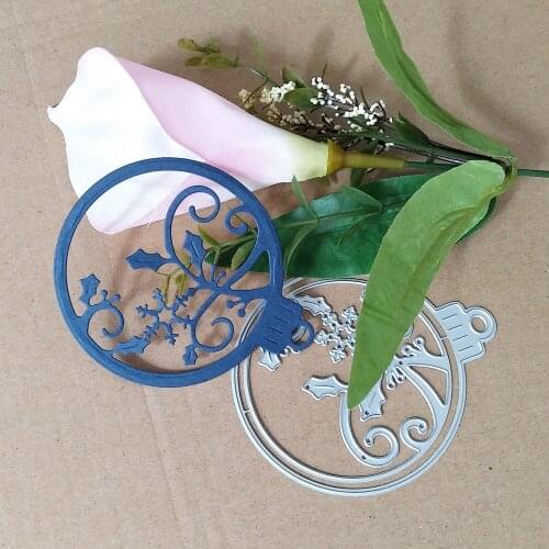 Christmas Ornament Ball Holly Leaves Snowflake Metal Cutting Dies and stamps DIY Scrapbooking Card Stencil Paper Craft