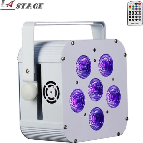 Wedding Uplight 6x18w Rgbwa+Uv 6 In 1 Led Par Light Wireless Battery & Remote Control Par Light