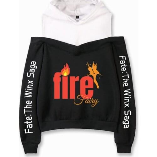 Fate: The Winx Saga Hoodie Female Off Shoulder Sweatshirt Womens Pullover Harajuku Streetwear Tv Series Girls Clothes Kpop