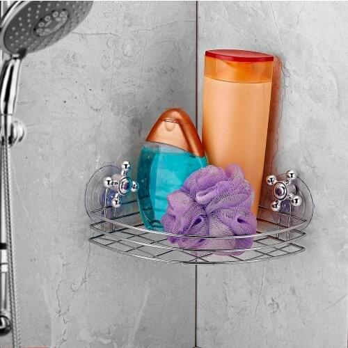 Corner bathroom shelf Suction Cups chrome Shampoo Vacuum corner shelf Üçken soap dish rack Bathroom regulator Ortalık Rallying