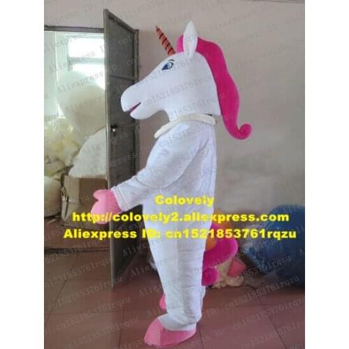 UNIMON DOO JOYUNICORN Single Angle Horse Unicorn Ainkhuern Mascot Costume Adult Although Body Is White Horn Tail All Pink ZZ3791