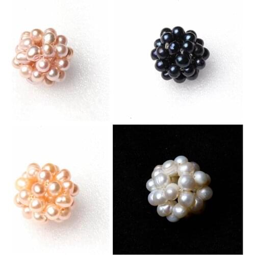 High Quality Natural Freshwater Pearl 4-5mm Oval Shape Handwoven Hollow Ball DIY Creative Jewellery Making z30